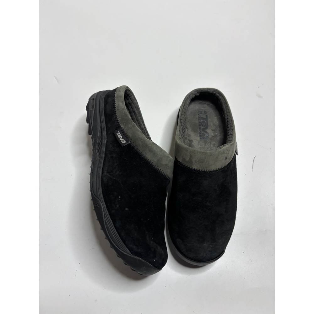 Teva Women's 7.5 EU 38.5 Black Gray Slip On Comfort Clogs SN 4324 Granola Cozy